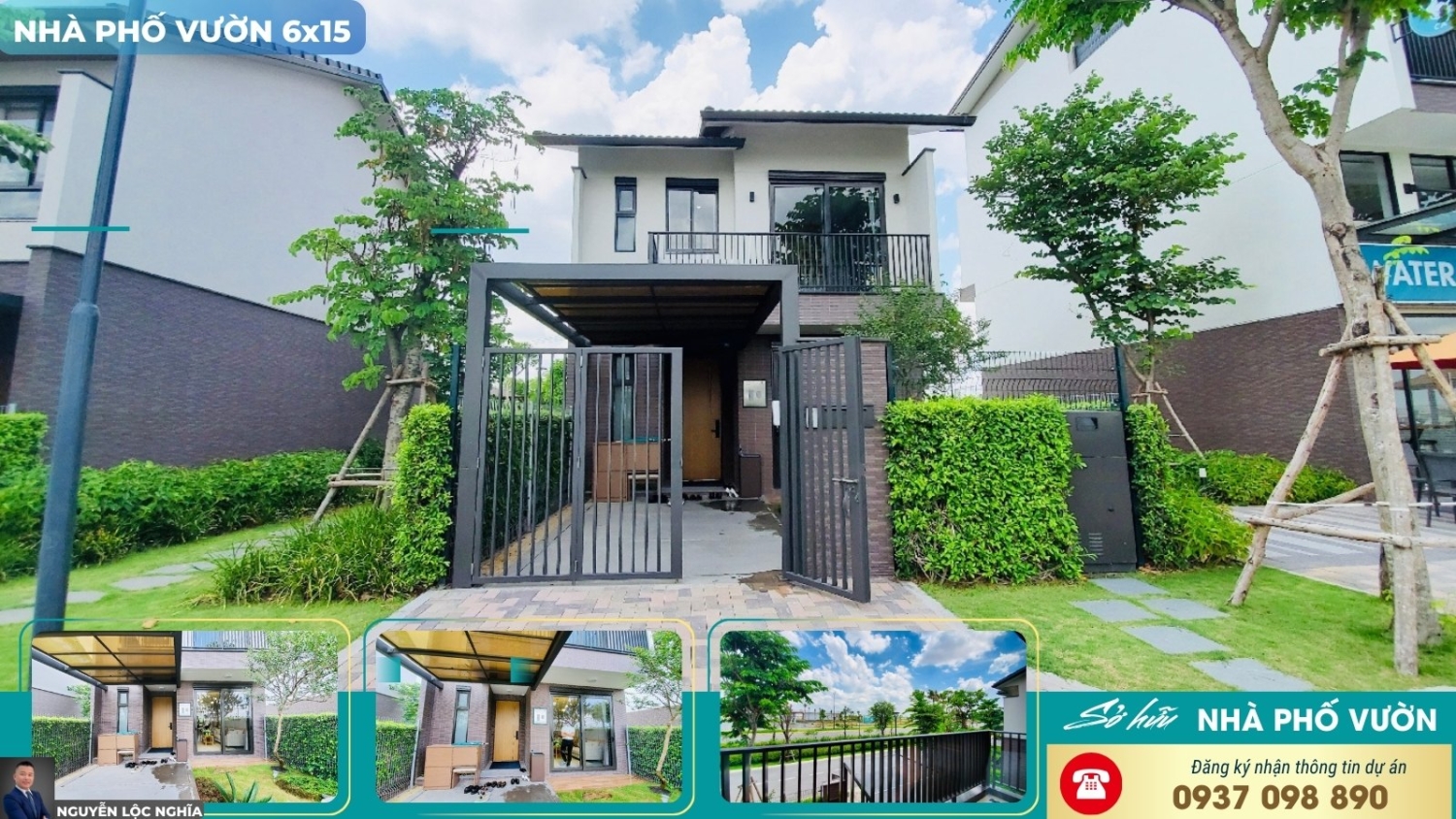 Nhà Mẫu Nhà Phố Vườn Dự án Waterpoint Bến Lức Diện Tích 6x15