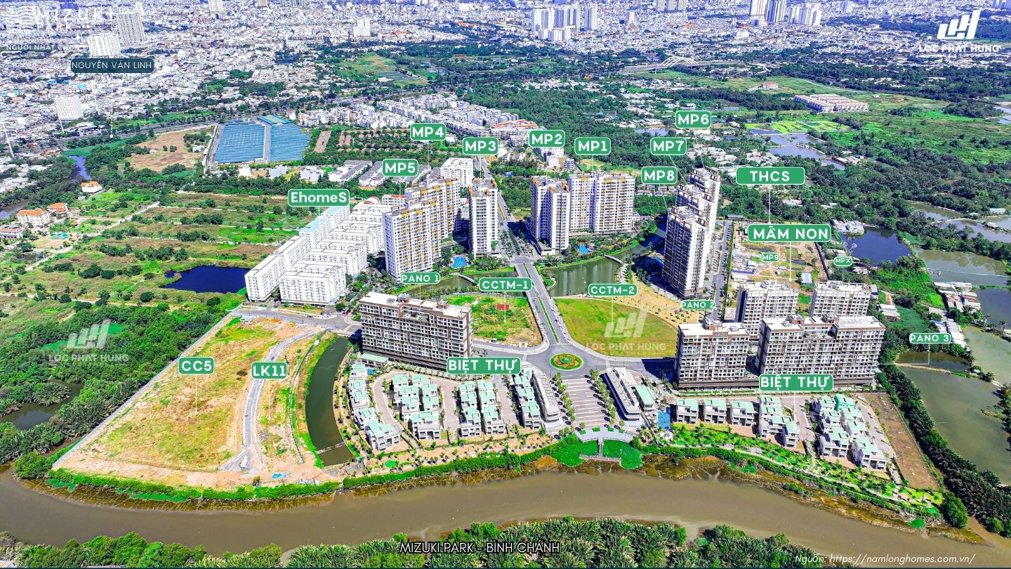 Ảnh thực tế dự án căn hộ chung cư Mizuki Park Bình Chánh Đường Nguyễn Văn Linh chủ đầu tư Nam Long