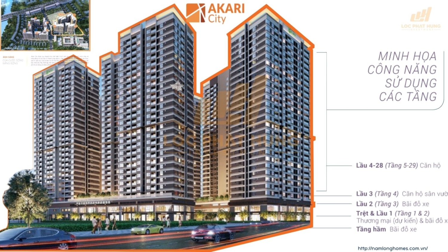Bố trí các tầng căn hộ Akari City Bình Tân