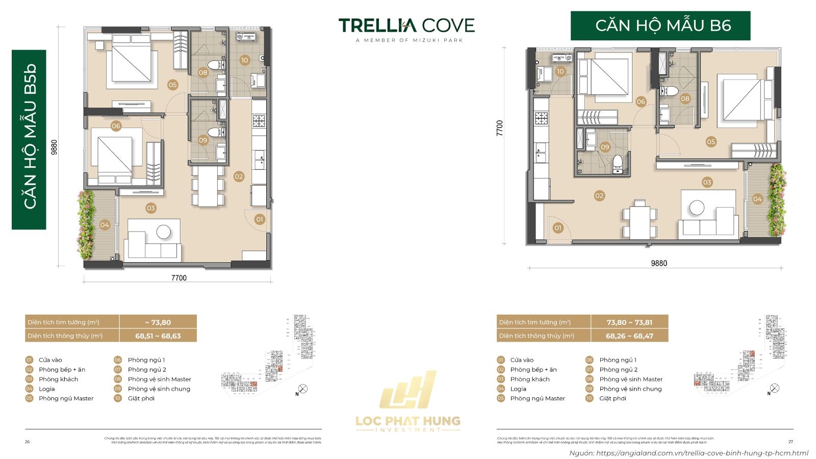 Căn Hộ Mẫu Dự Án Trellia Cove - Mizuki Park | Mẫu