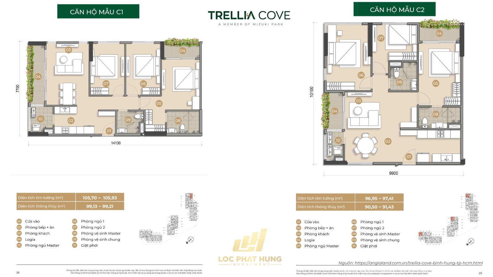 Căn Hộ Mẫu Dự Án Trellia Cove - Mizuki Park | Mẫu