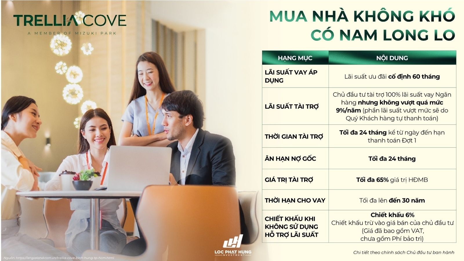 Chính sách ưu đãi của Chủ đầu tư Nam Long dự án Trellia Cove