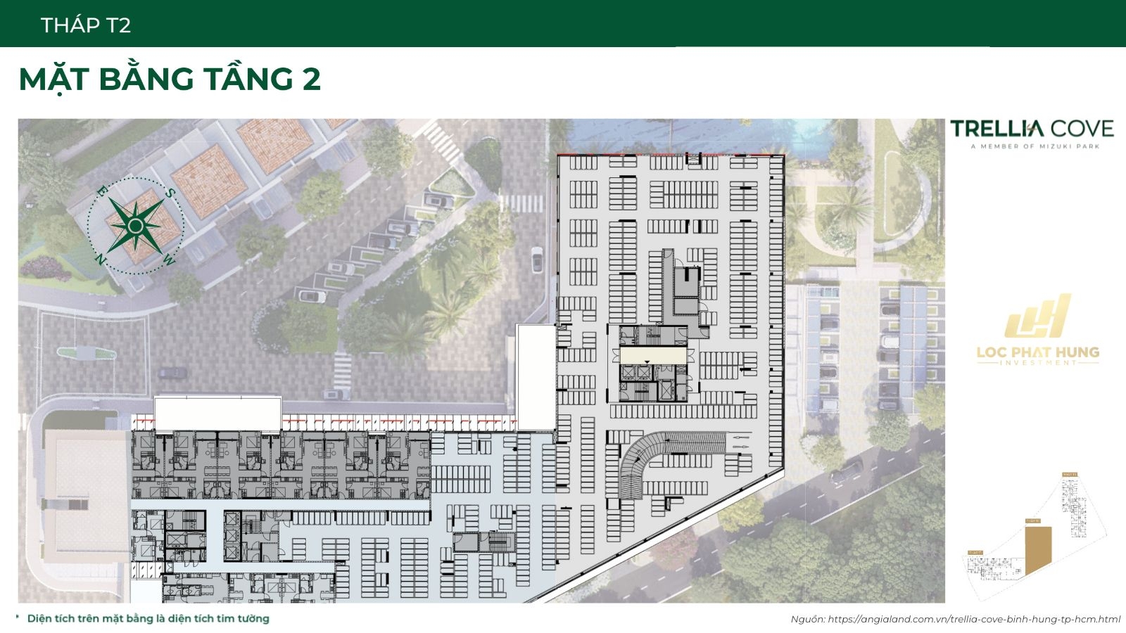 Mặt Bằng Chi Tiết Tháp T2 Dự Án Căn Hộ Trellia Cove Mizuki Park | Tầng