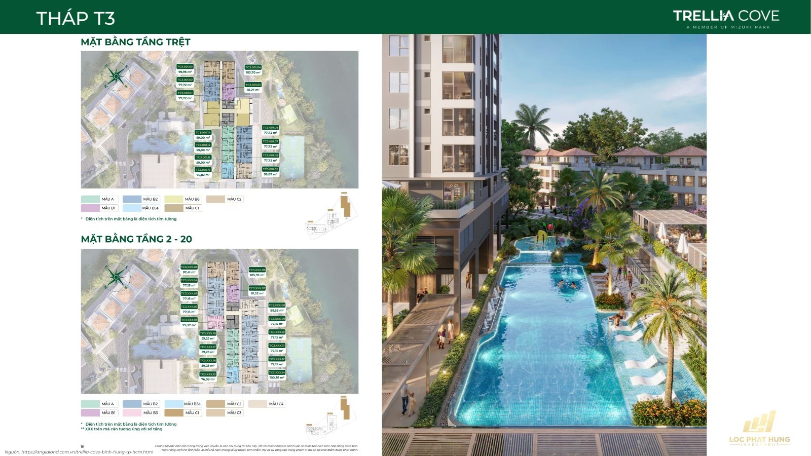 Mặt Bằng Chi Tiết Tháp T3 Dự Án Căn Hộ Trellia Cove Mizuki Park