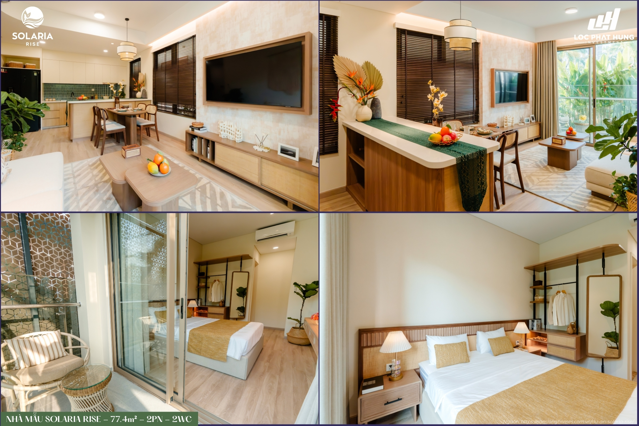 Hình Ảnh Nhà Mẫu Căn Hộ 2pn 2wc Solaria Rise (77.4m²)