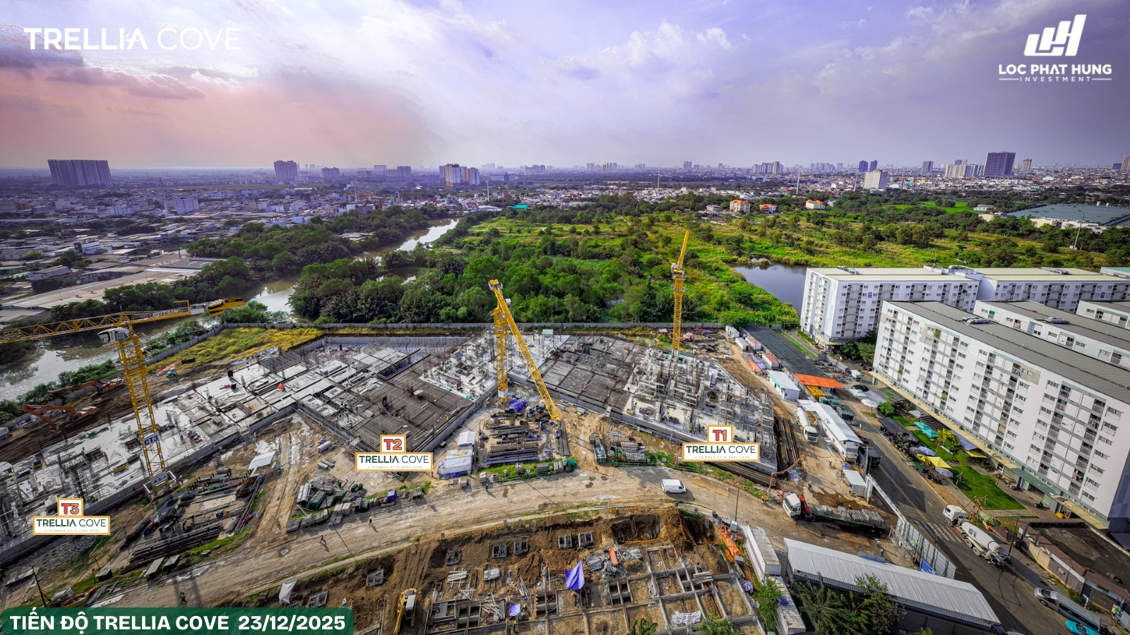 Tiến độ xây dựng dự án Trellia Cove Mizuki Park tháng 12/2025 