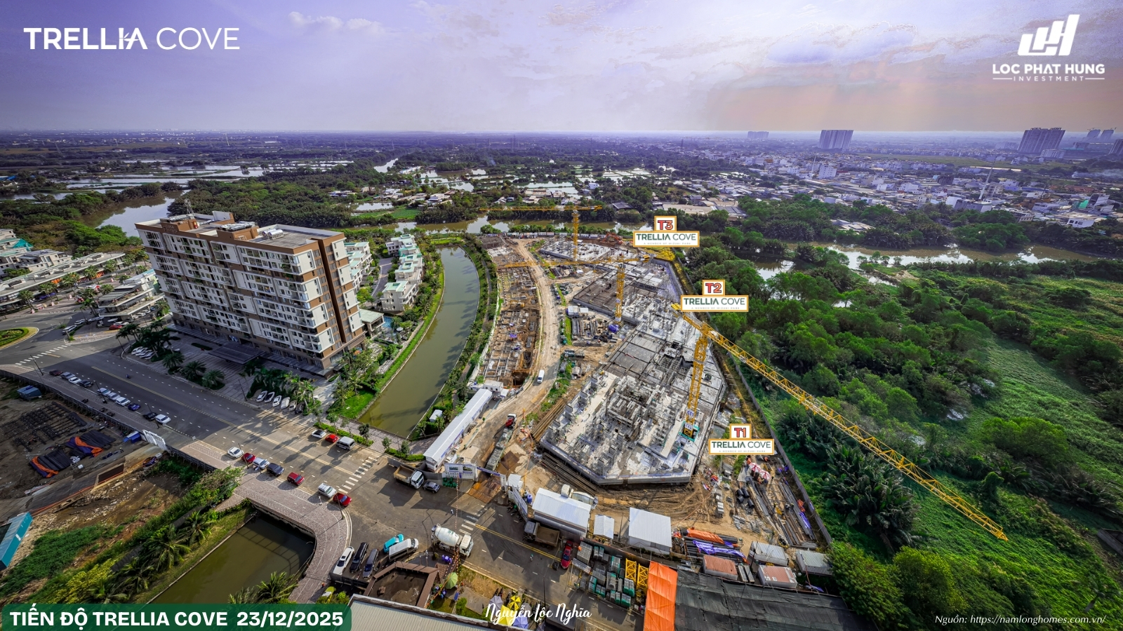 Tiến độ xây dựng dự án Trellia Cove Mizuki Park tháng 12/2025 