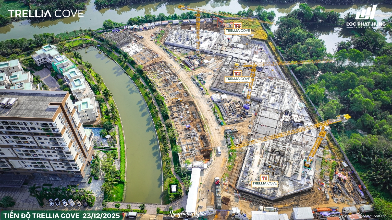 Tiến độ xây dựng dự án Trellia Cove Mizuki Park tháng 12/2025 