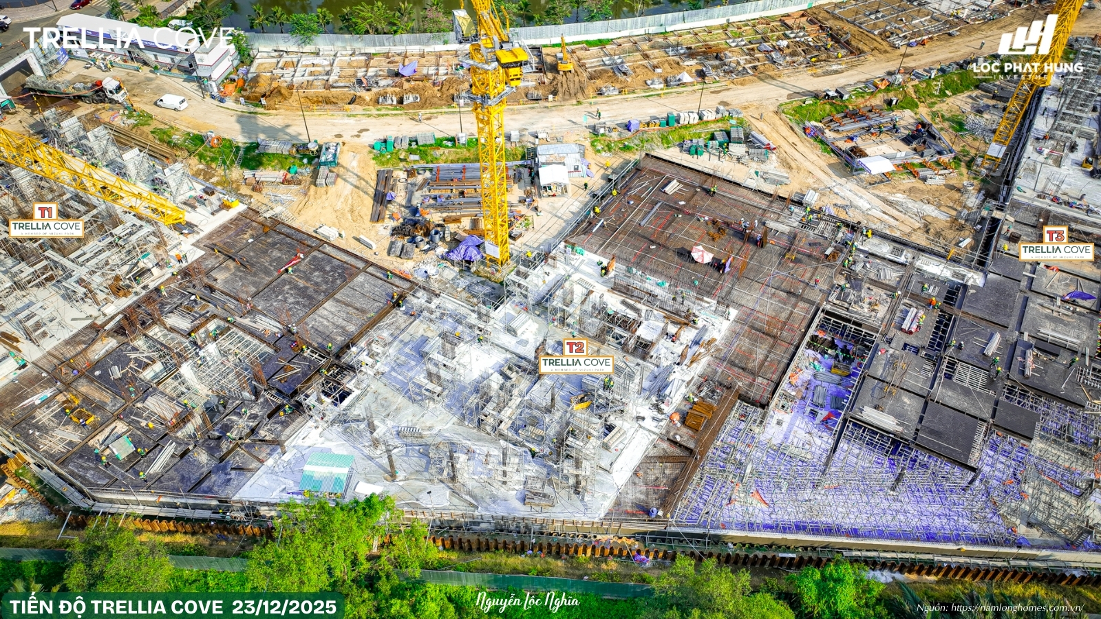 Tiến độ xây dựng dự án Trellia Cove Mizuki Park tháng 12/2025 