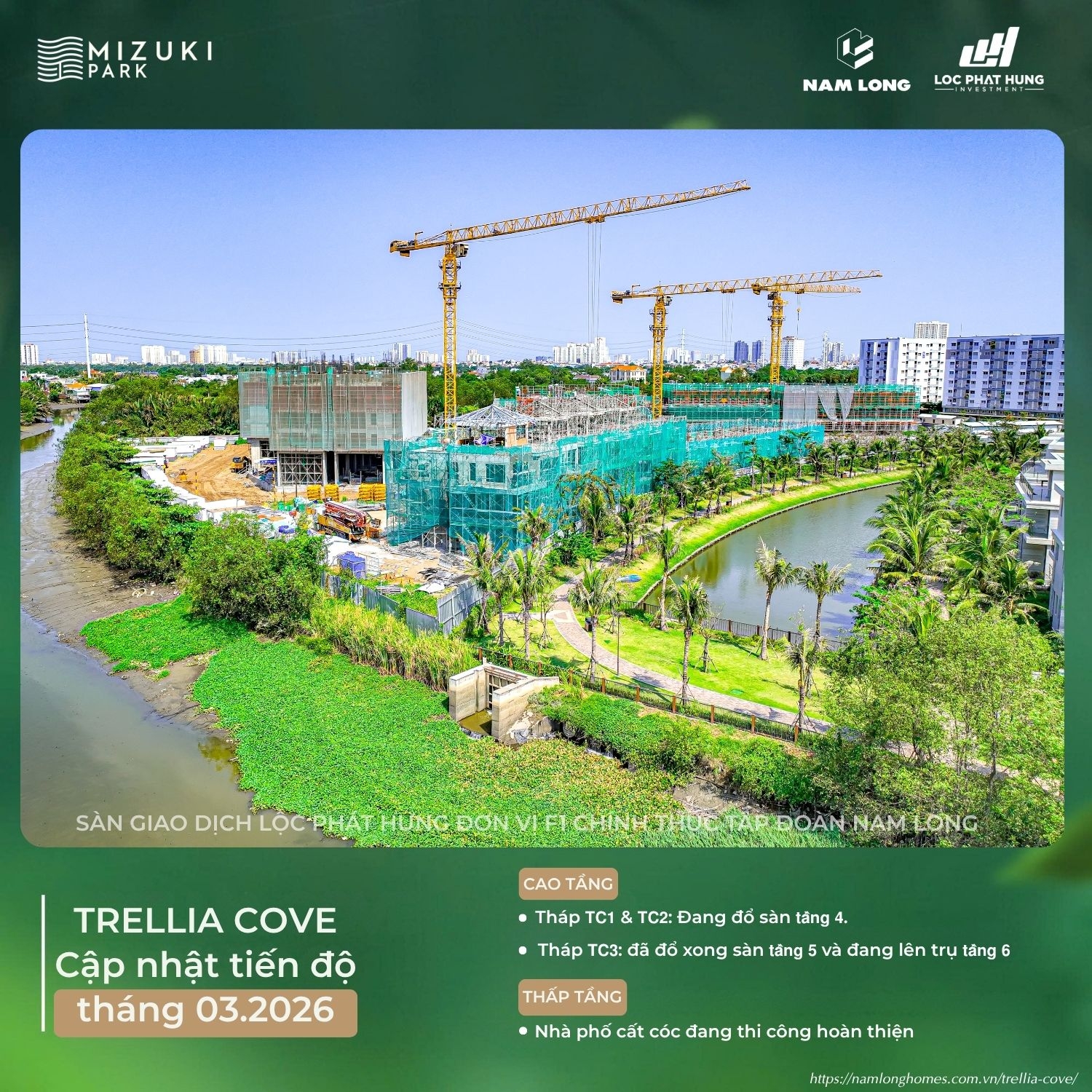 Cập Nhật Tiến Độ Xây Dựng Dự Án Trellia Cove Ngày 18/03/2026 | Nam Long Homes