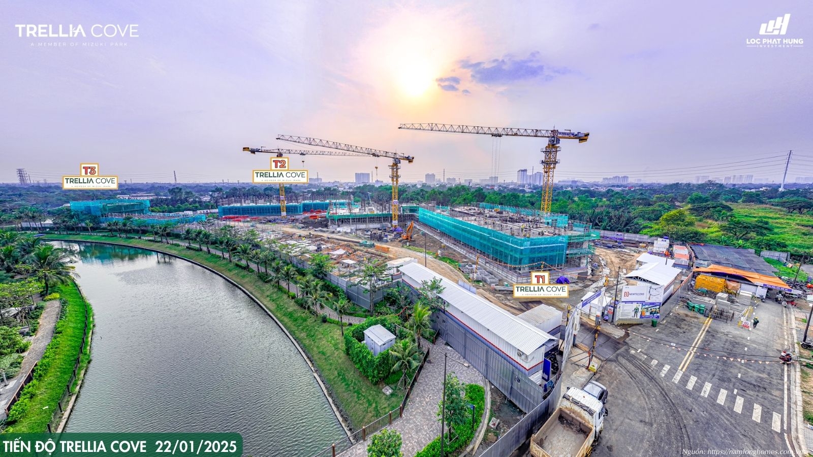 Cập Nhật Tiến Độ Xây Dựng Dự Án Trellia Cove Ngày 22/01/2026 | Nam Long Homes