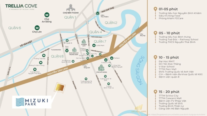 Vị trí dự án khu đô thị Mizuki Park