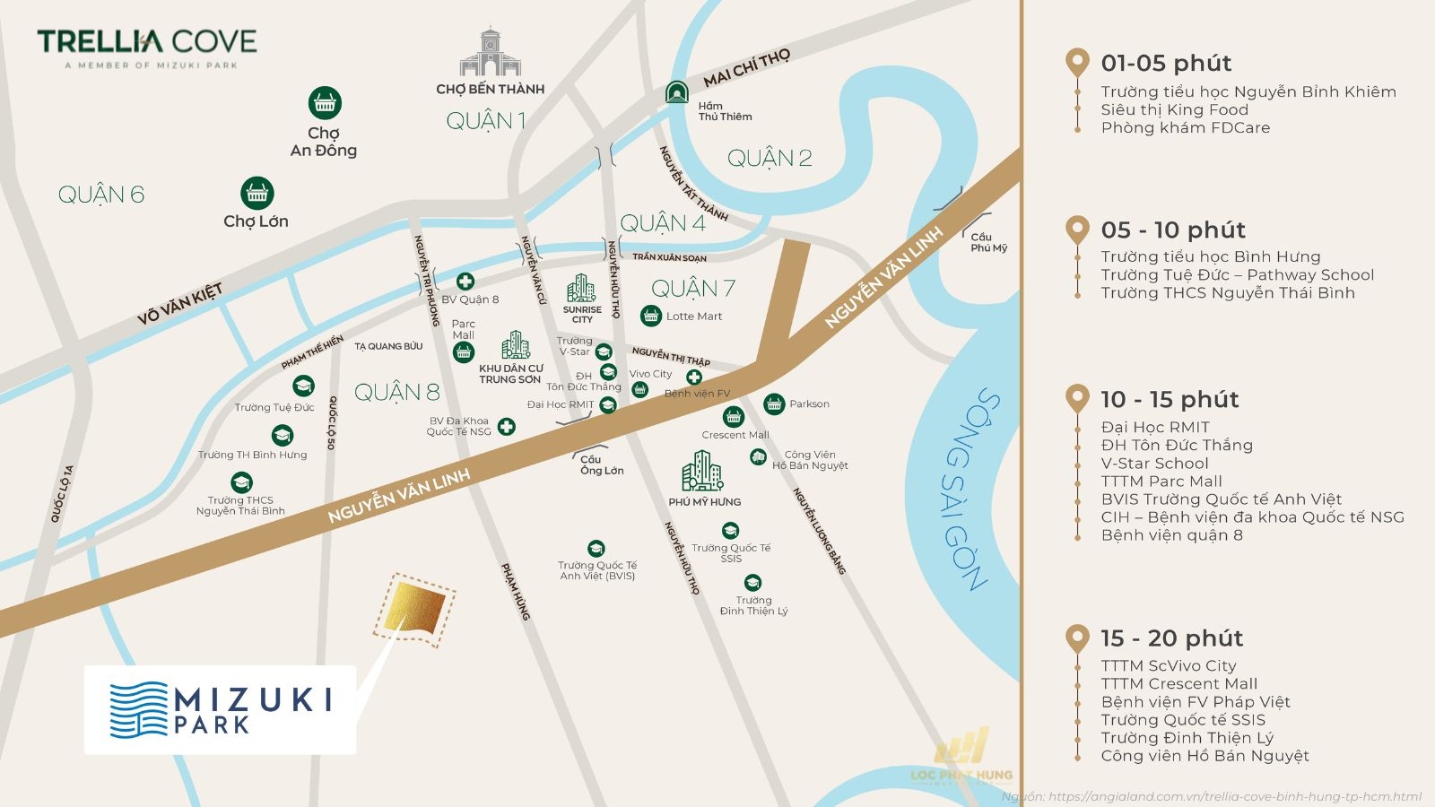 Vị trí dự án khu đô thị Mizuki Park