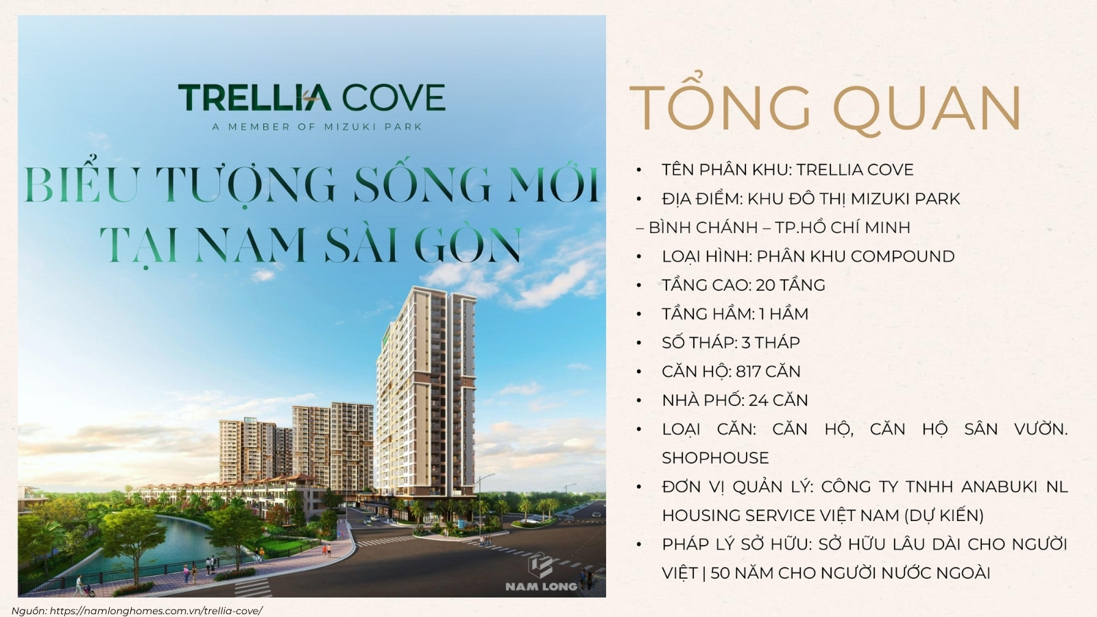 Tổng quan căn hộ Trellia Cove Bình Hưng