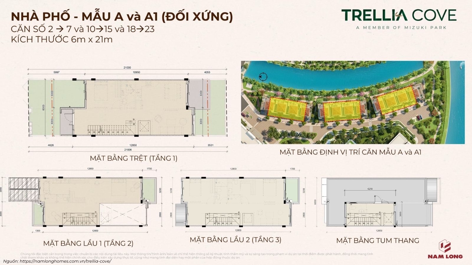 Mat Bang Nha Pho Trellia Cove Mau A A1 6x21m