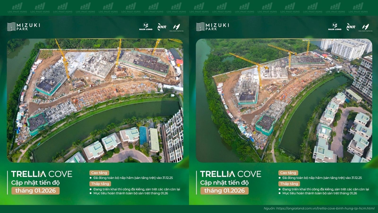 Hình Ảnh Tiến Độ Mới Nhất Căn Hộ Trellia Cove Tháng 01/2026