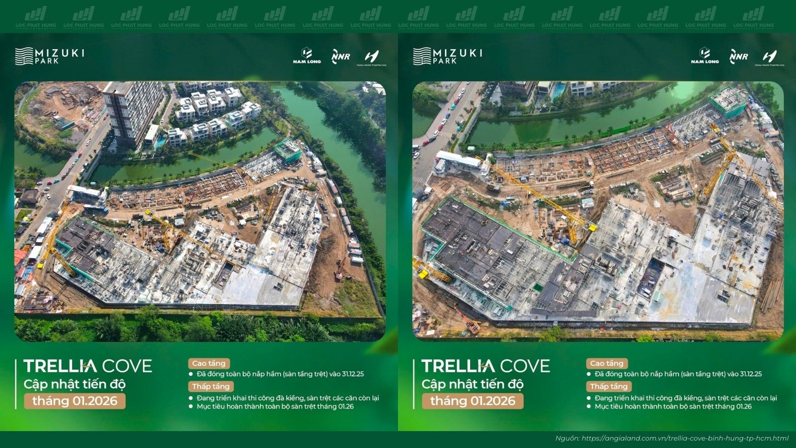 Hình Ảnh Tiến Độ Mới Nhất Căn Hộ Trellia Cove Tháng 01/2026 | Nam Long Homes