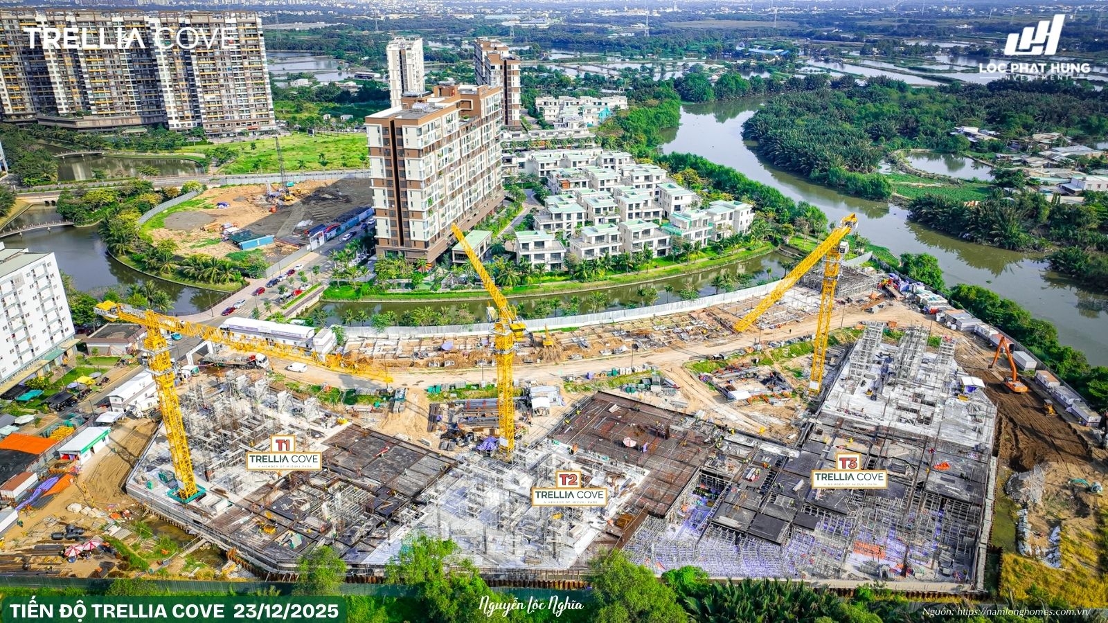 Cập Nhật Tiến Độ Xây Dựng Dự Án Trellia Cove Tháng 12/2025