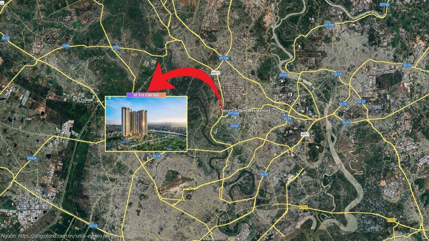 Vị trí dự án căn hộ chung cư Setia Edenia Lái Thiêu