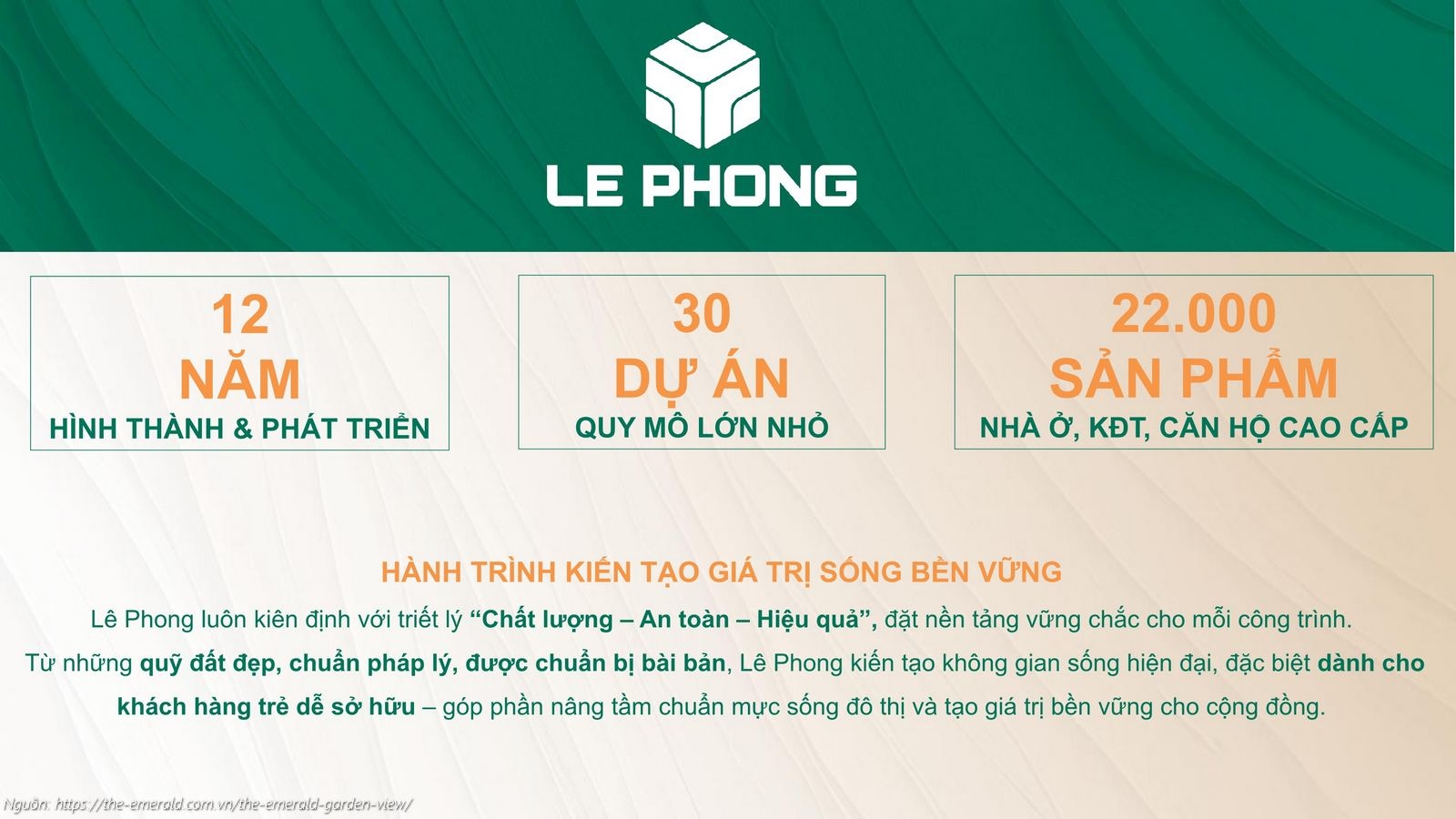 Giới thiệu năng lực và uy tín Chủ đầu tư Lê Phong phát triển dự án The Emerald Garden View