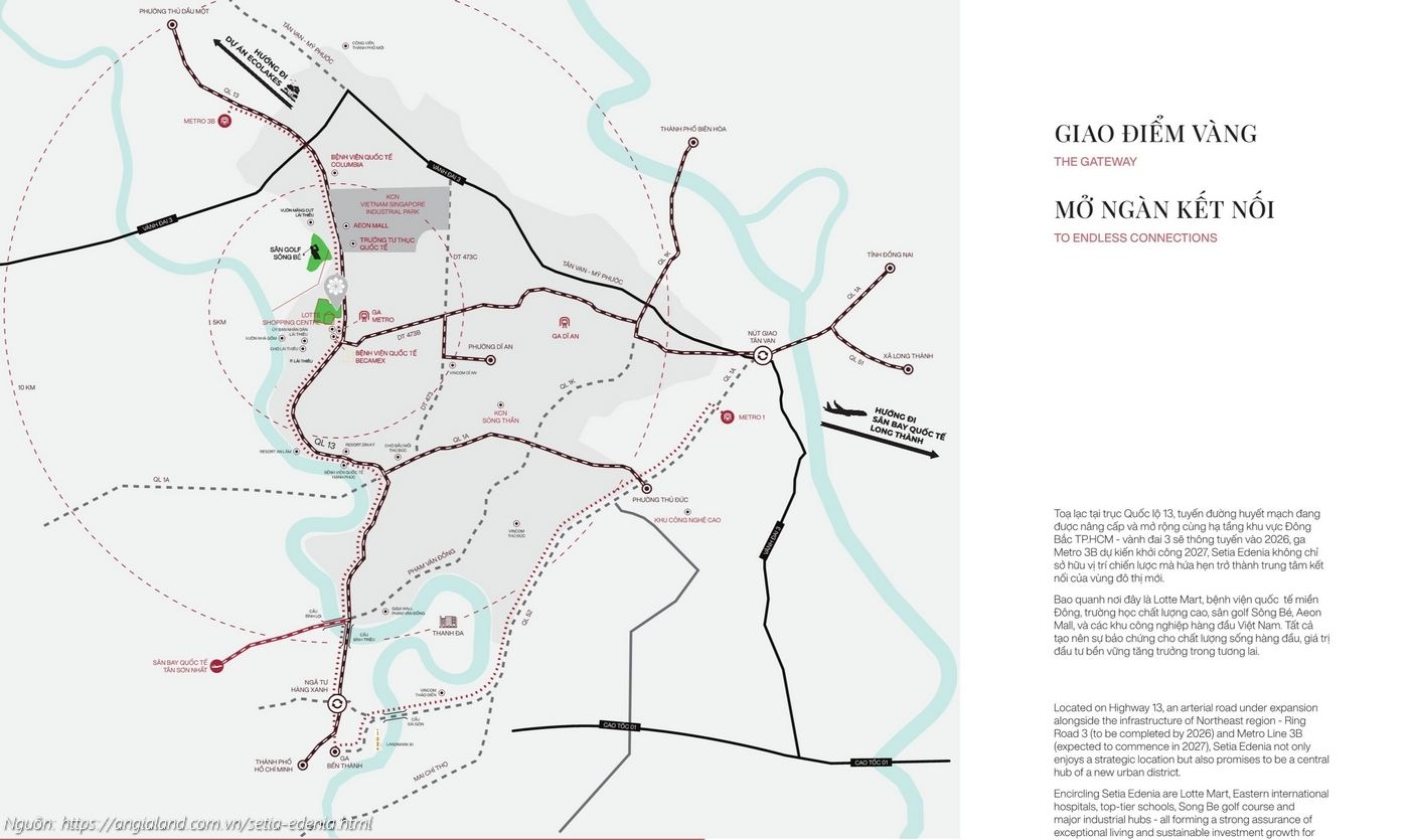 Vị trí dự án căn hộ chung cư Setia Edenia Lái Thiêu
