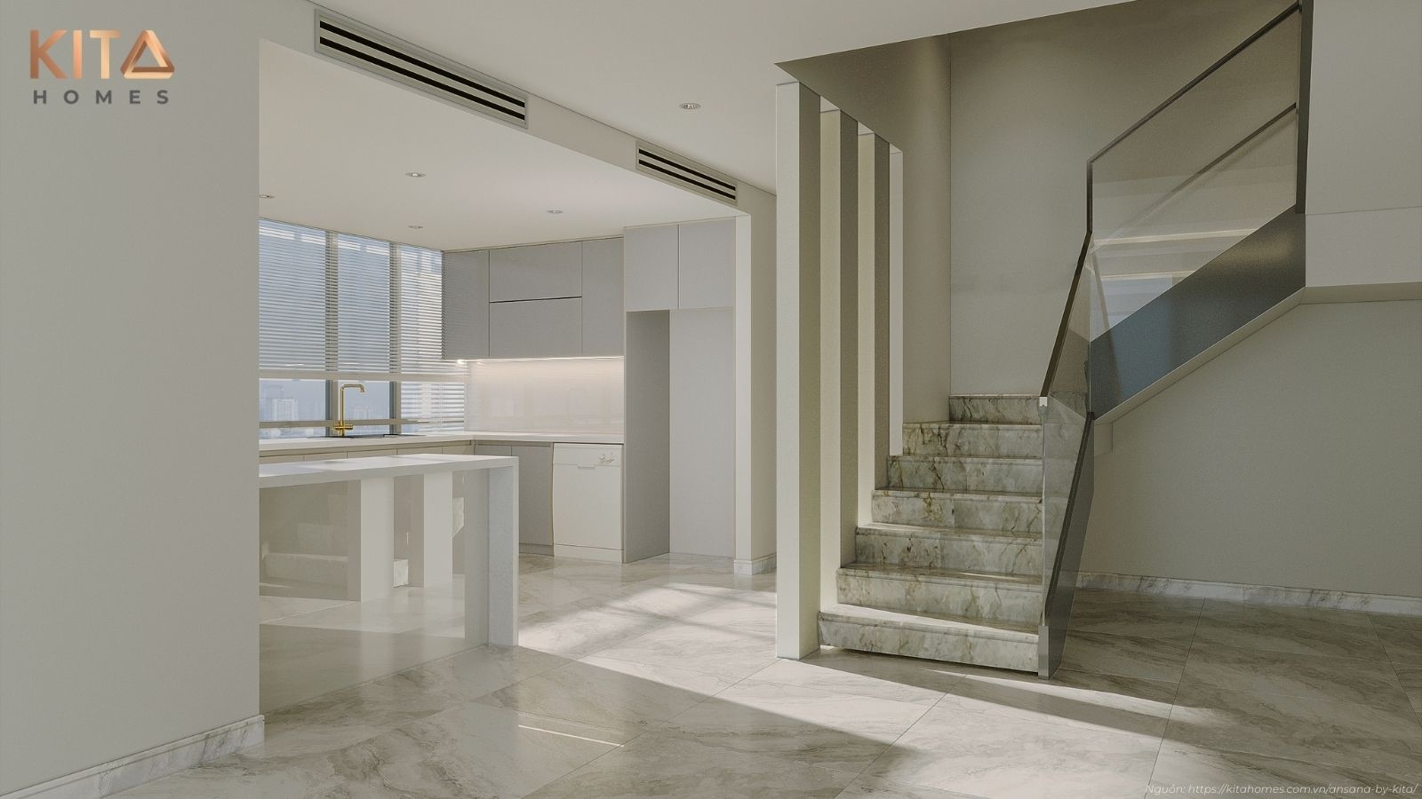 Không gian sống thượng lưu tại nhà mẫu Penthouse Ansana By Kita