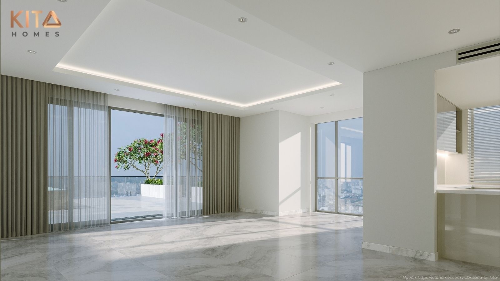 Không gian sống thượng lưu tại nhà mẫu Penthouse Ansana By Kita