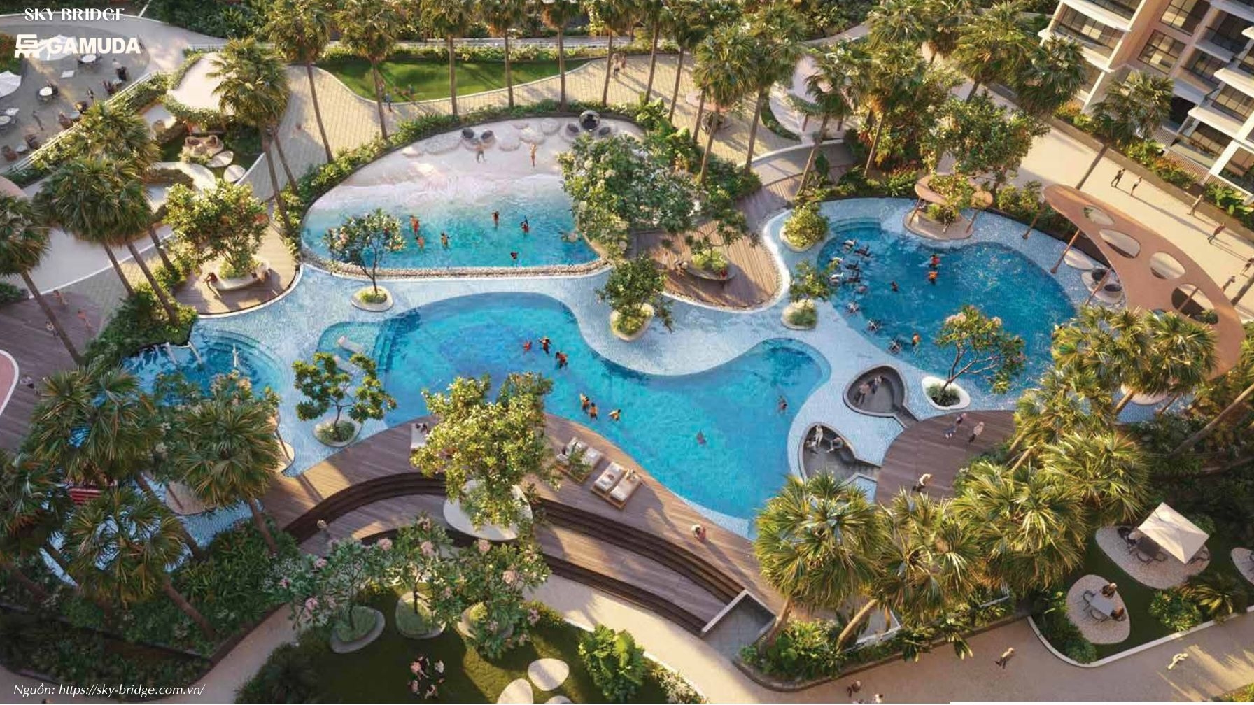 Tiện ích hồ bơi tại Skybridge by Gamuda Land