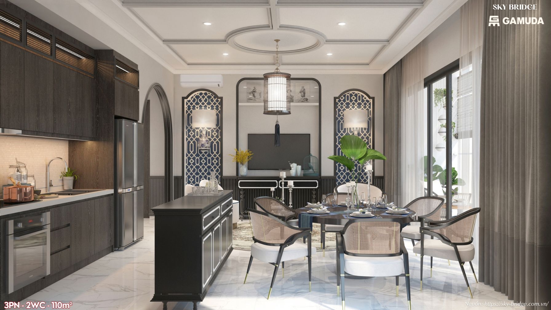 Nhà Mẫu Sky Bridge Gamuda Land Diện Tích 110m² (3pn 2wc).