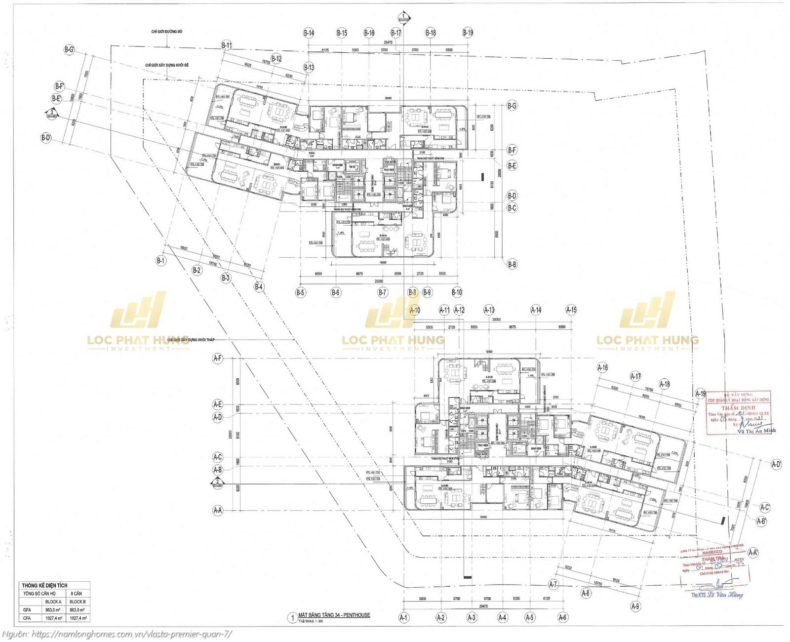 Mặt bằng Tầng 34 Penthouse Vlasta Premier Quận 7