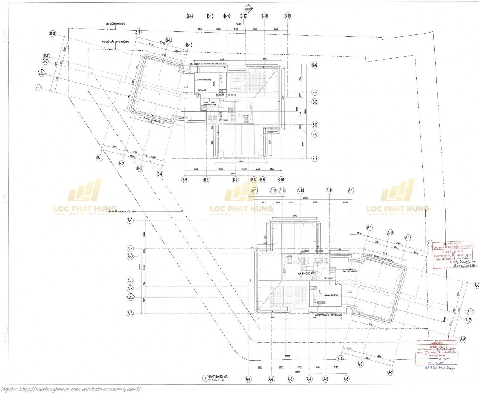 Mặt bằng tầng mái dự án Vlasta Premier Quận 7