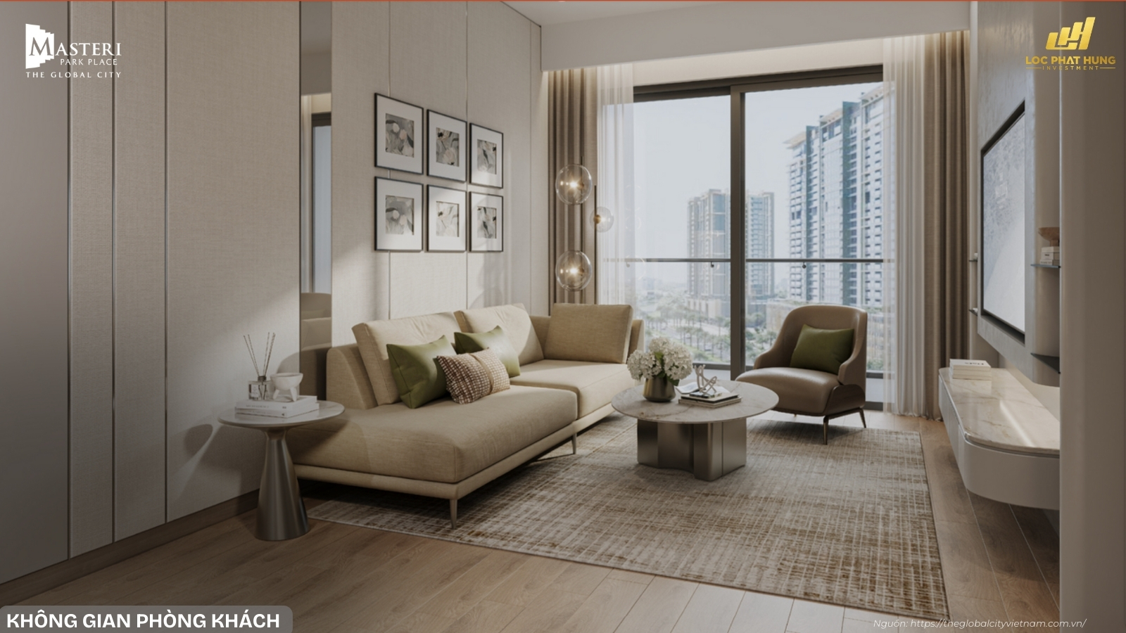 Nội thất phòng khách căn hộ Masteri Park Place