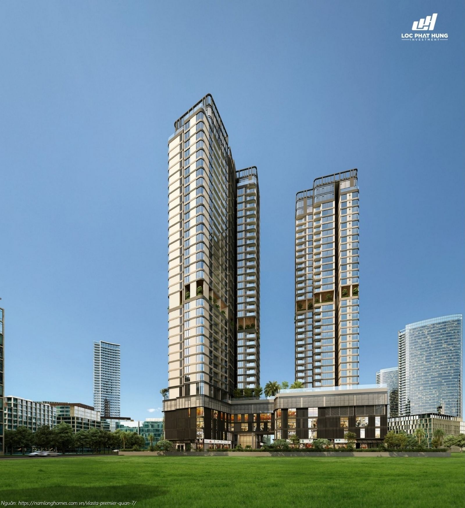 Phối cảnh tổng thể dự án căn hộ chung cư Vlasta Premier Quận 7, Phường Phú Thuận