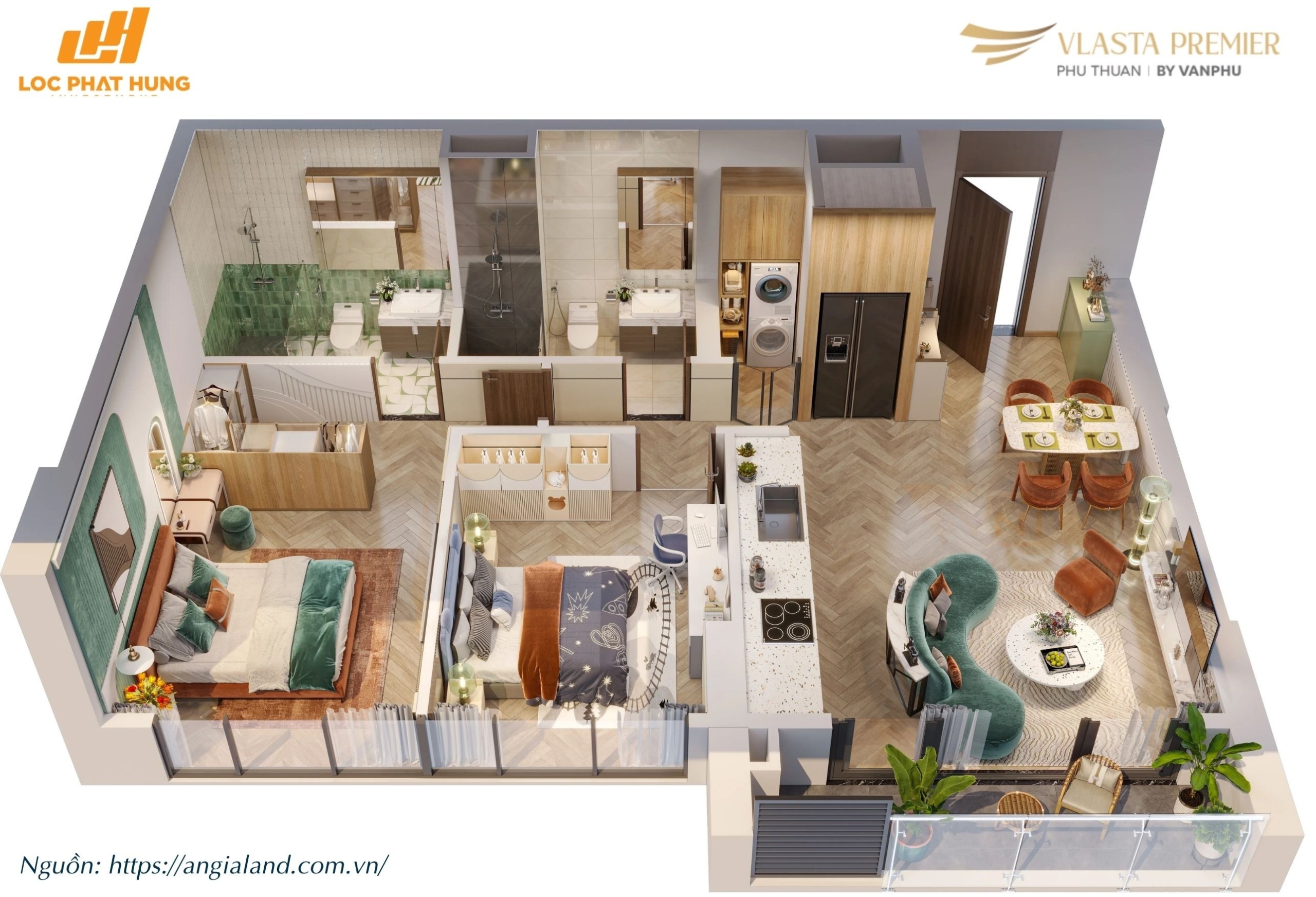Thiết kế layout căn hộ điển hình Tháp A dự án Vlasta Premier