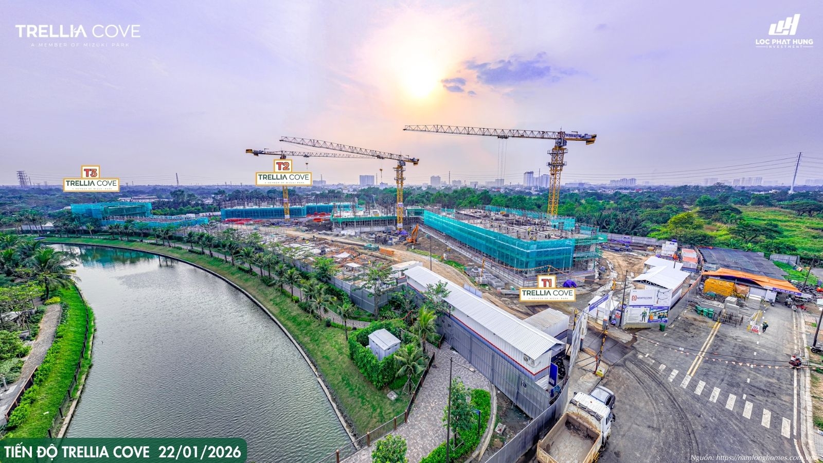 Cập Nhật Tiến Độ Xây Dựng Dự Án Trellia Cove Ngày 22/01/2026 | Nam Long Homes
