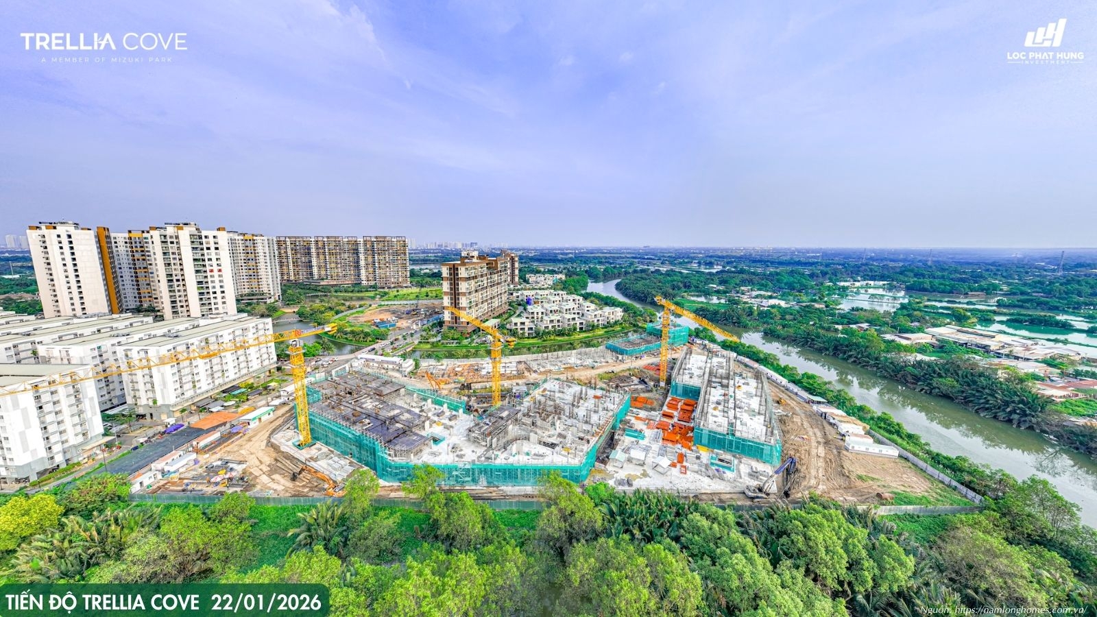 Cập Nhật Tiến Độ Xây Dựng Dự Án Trellia Cove Ngày 22/01/2026 | Nam Long Homes