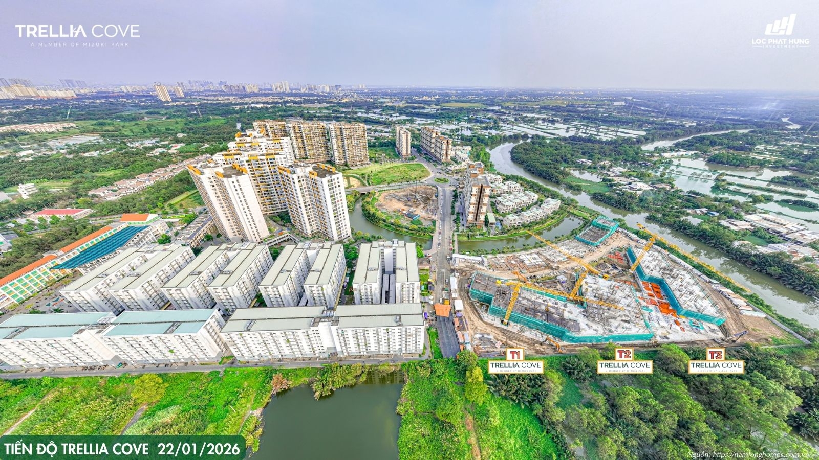 Cập Nhật Tiến Độ Xây Dựng Dự Án Trellia Cove Ngày 22/01/2026 | Nam Long Homes