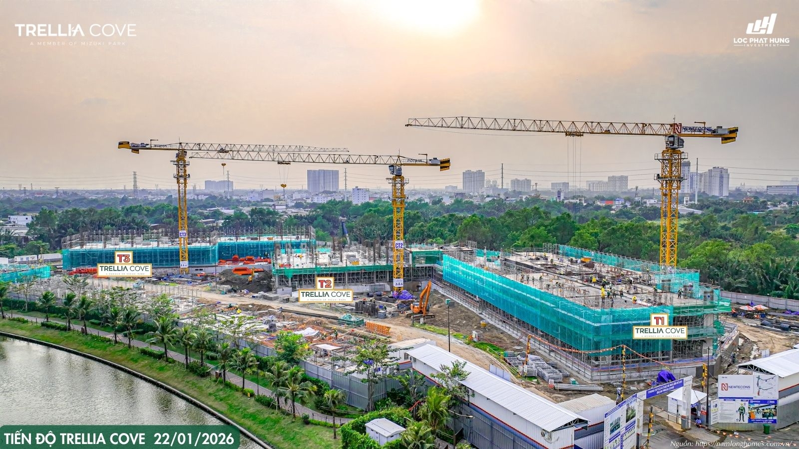 Cập Nhật Tiến Độ Xây Dựng Dự Án Trellia Cove Ngày 22/01/2026 | Nam Long Homes
