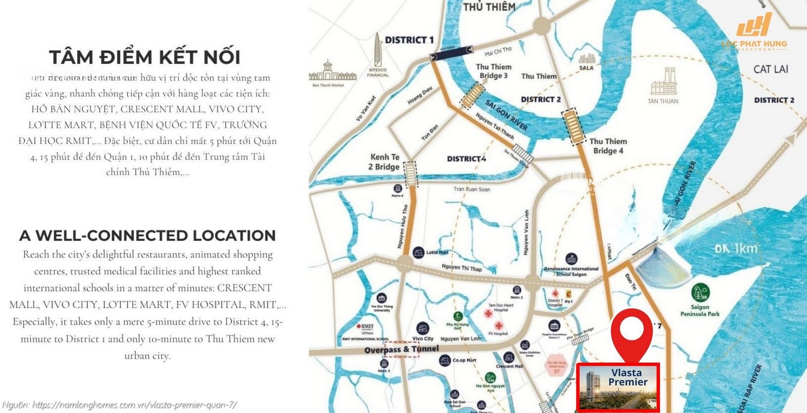 Vị trí thực tế dự án căn hộ chung cư Vlasta Premier mặt tiền đường Đào Trí, Phường Phú Thuận, Quận 7