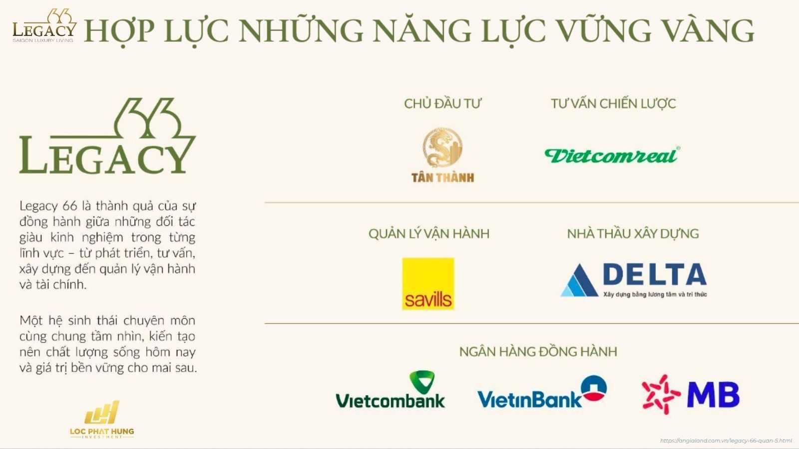 Đối tác hợp lực cùng CĐT Tân Thành - Dự án Legacy 66