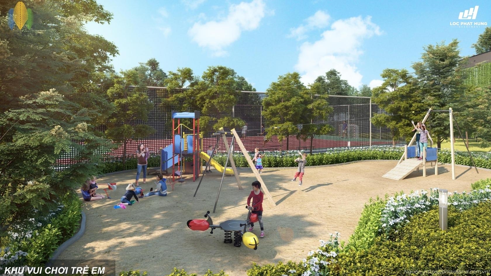Khu vui chơi trẻ em ngoài trời dự án Palm River Quận 2