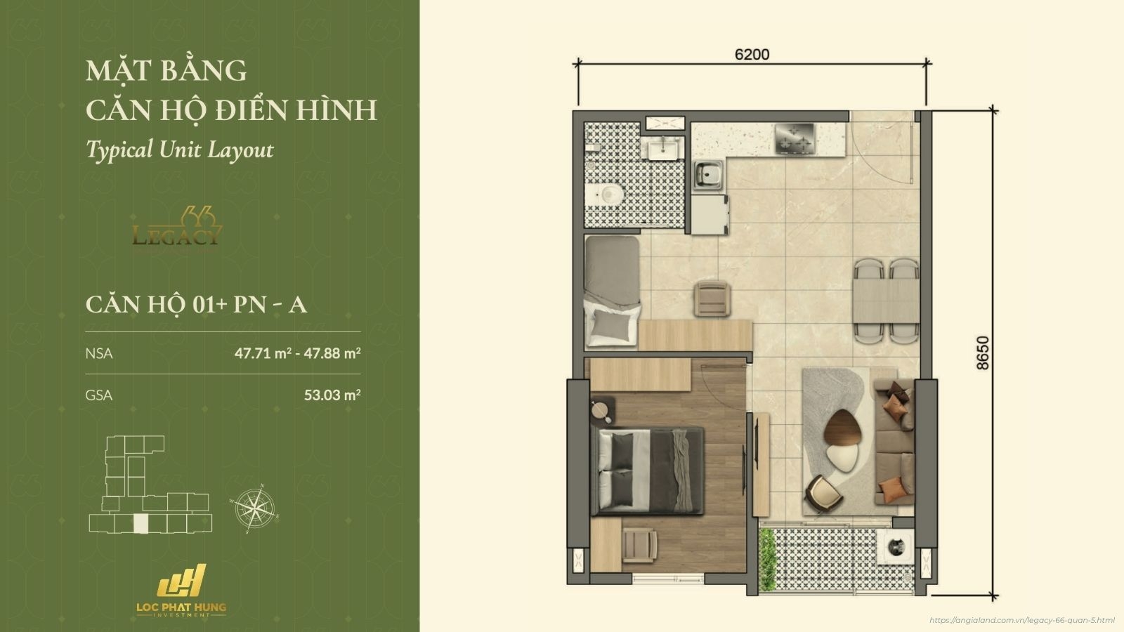 Layout căn hộ Legacy 66