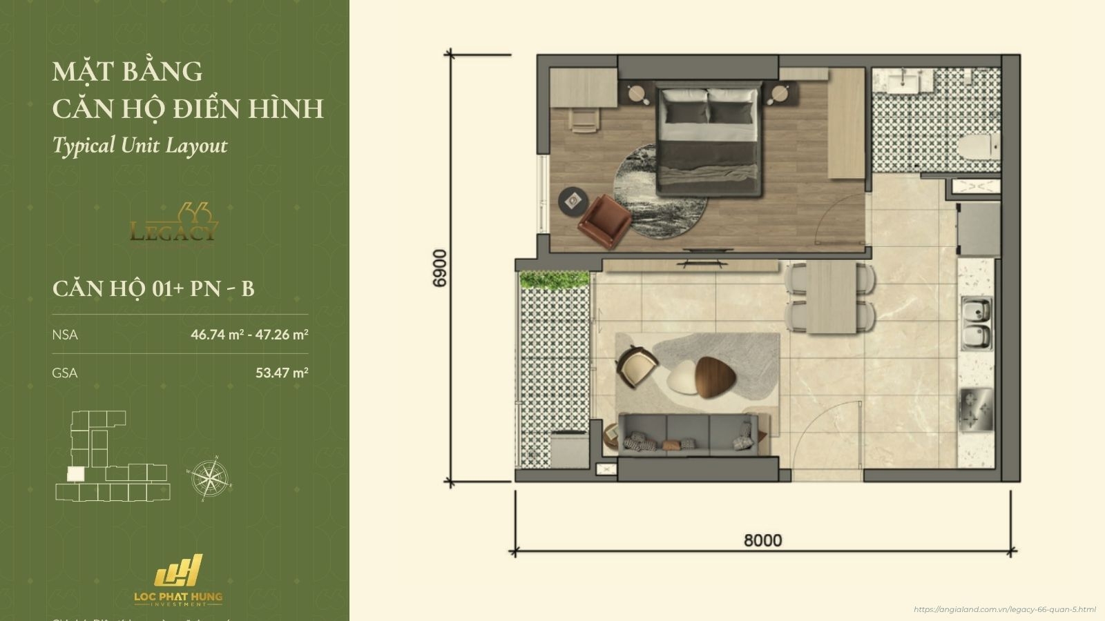 Layout căn hộ Legacy 66