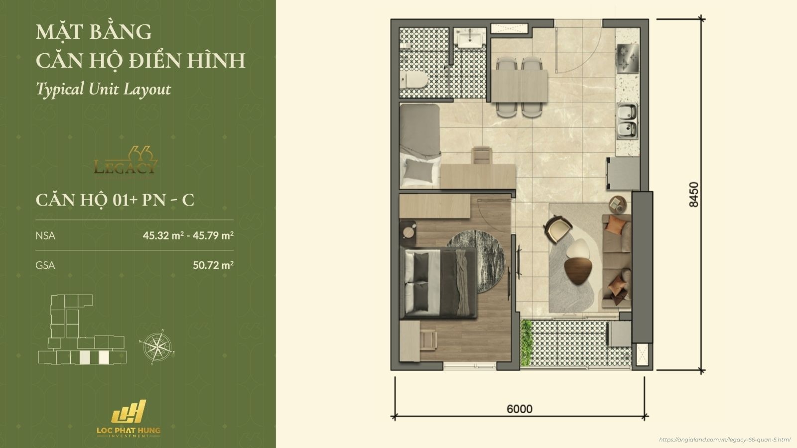 Layout căn hộ Legacy 66