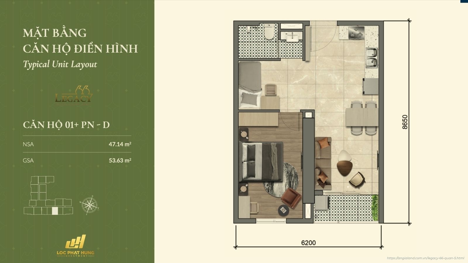 Layout căn hộ Legacy 66