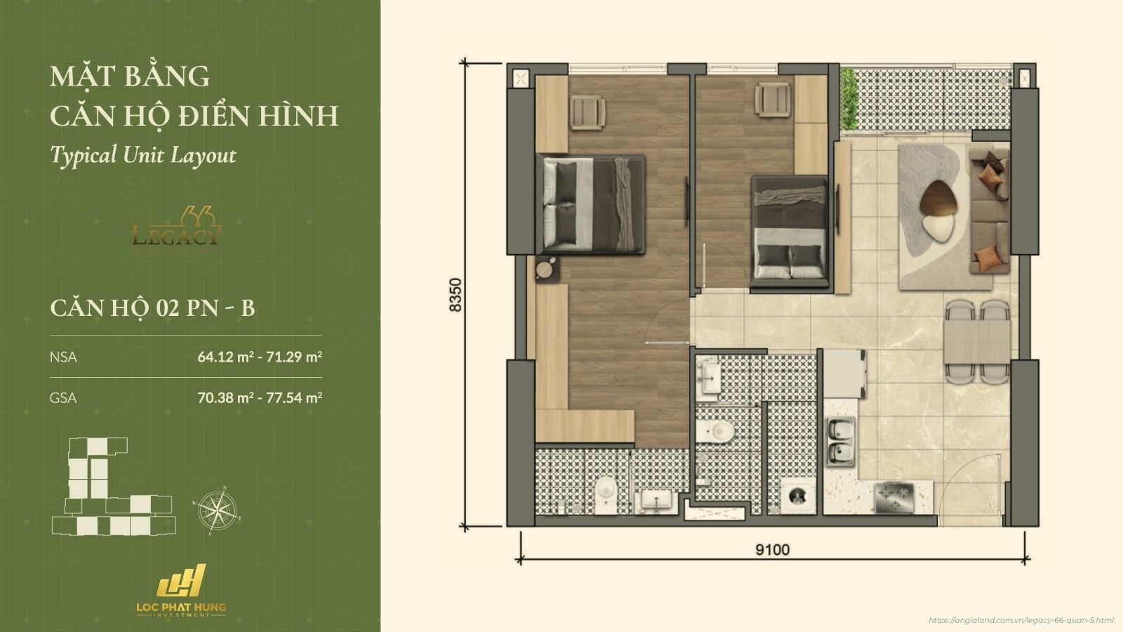 Layout căn hộ Legacy 66