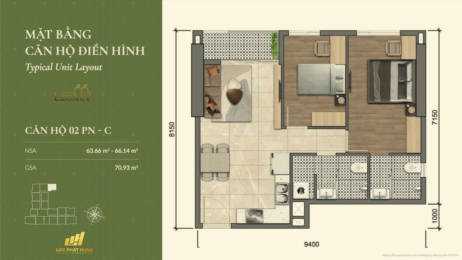 Layout căn hộ Legacy 66