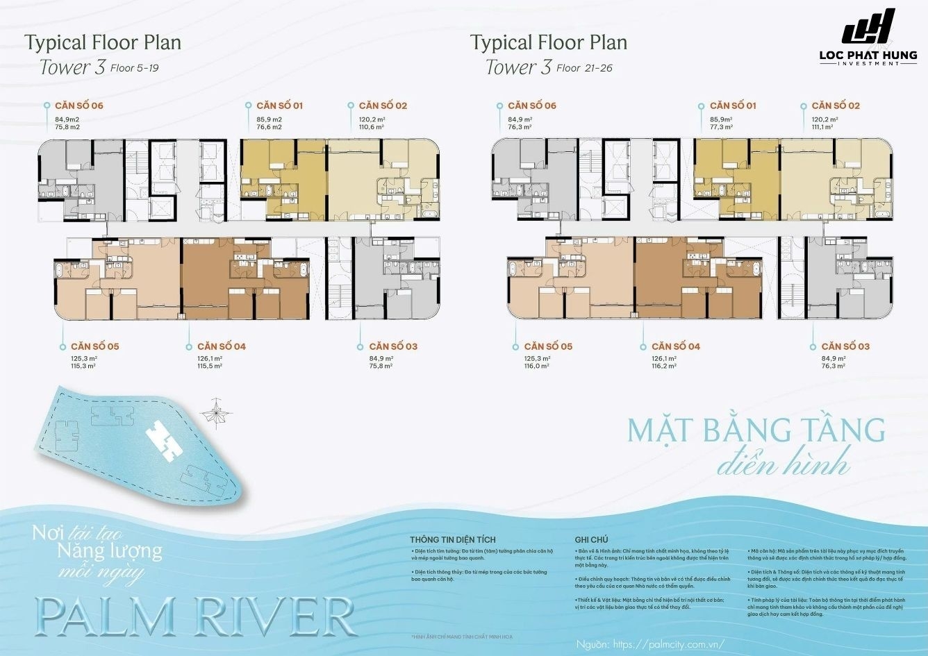 Mặt Bằng Tầng Căn Hộ Chung Cư Palm River