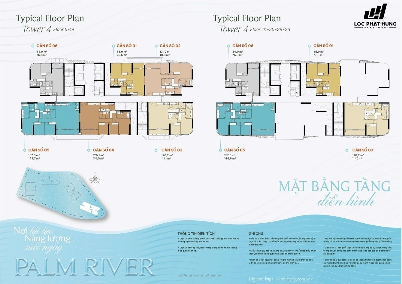 Mặt Bằng Tầng Căn Hộ Chung Cư Palm River