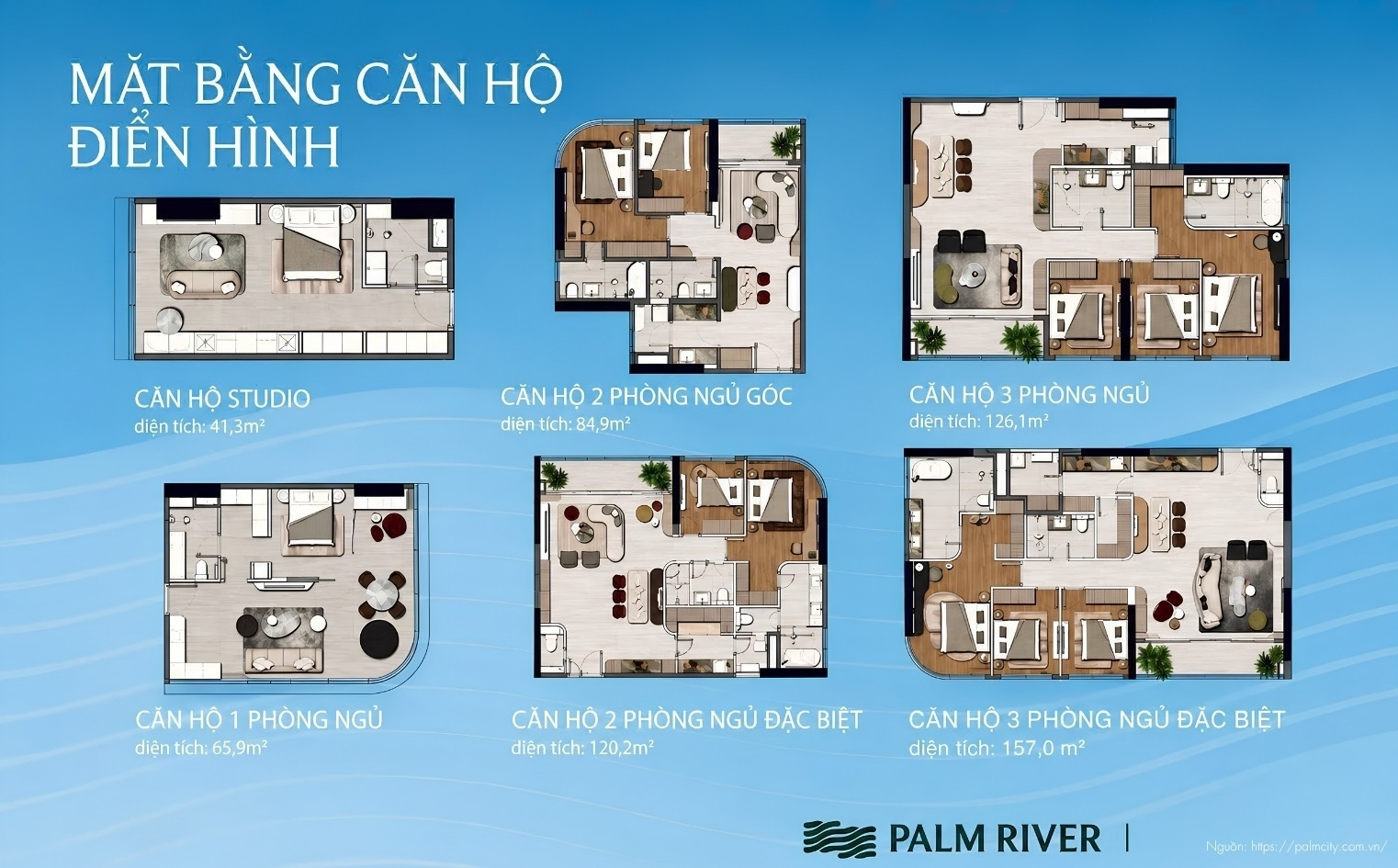 Mặt Bằng Tầng Điển Hình Dự Án Căn Hộ Chung Cư Palm River